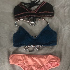 Mix match crochet bikini set w/ 2 tops